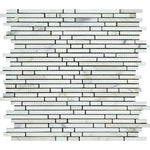 Calacatta Gold Marble Honed Bamboo Sticks Mosaic Tile ( Single Color )-Marble Mosaic-American Tile Depot