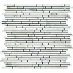 Calacatta Gold Marble Honed Bamboo Sticks Mosaic Tile ( Single Color )-Marble Mosaic-American Tile Depot