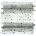 Calacatta Gold Marble Honed Bamboo Sticks Mosaic Tile ( Single Color )-Marble Mosaic-American Tile Depot