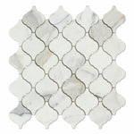 Calacatta Gold Marble Honed Lantern Arabesque Mosaic Tile-Marble Mosaic-American Tile Depot