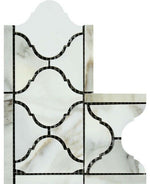 Calacatta Gold Marble Honed Lantern Border Corner-Marble Border-American Tile Depot