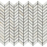 Calacatta Gold Marble Honed Mini Chevron Mosaic Tile-Marble Mosaic-American Tile Depot