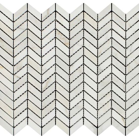 Calacatta Gold Marble Honed Mini Chevron Mosaic Tile-Marble Mosaic-American Tile Depot