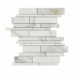 Calacatta Gold Marble Honed Random Strip Mosaic Tile-Marble Mosaic-American Tile Depot