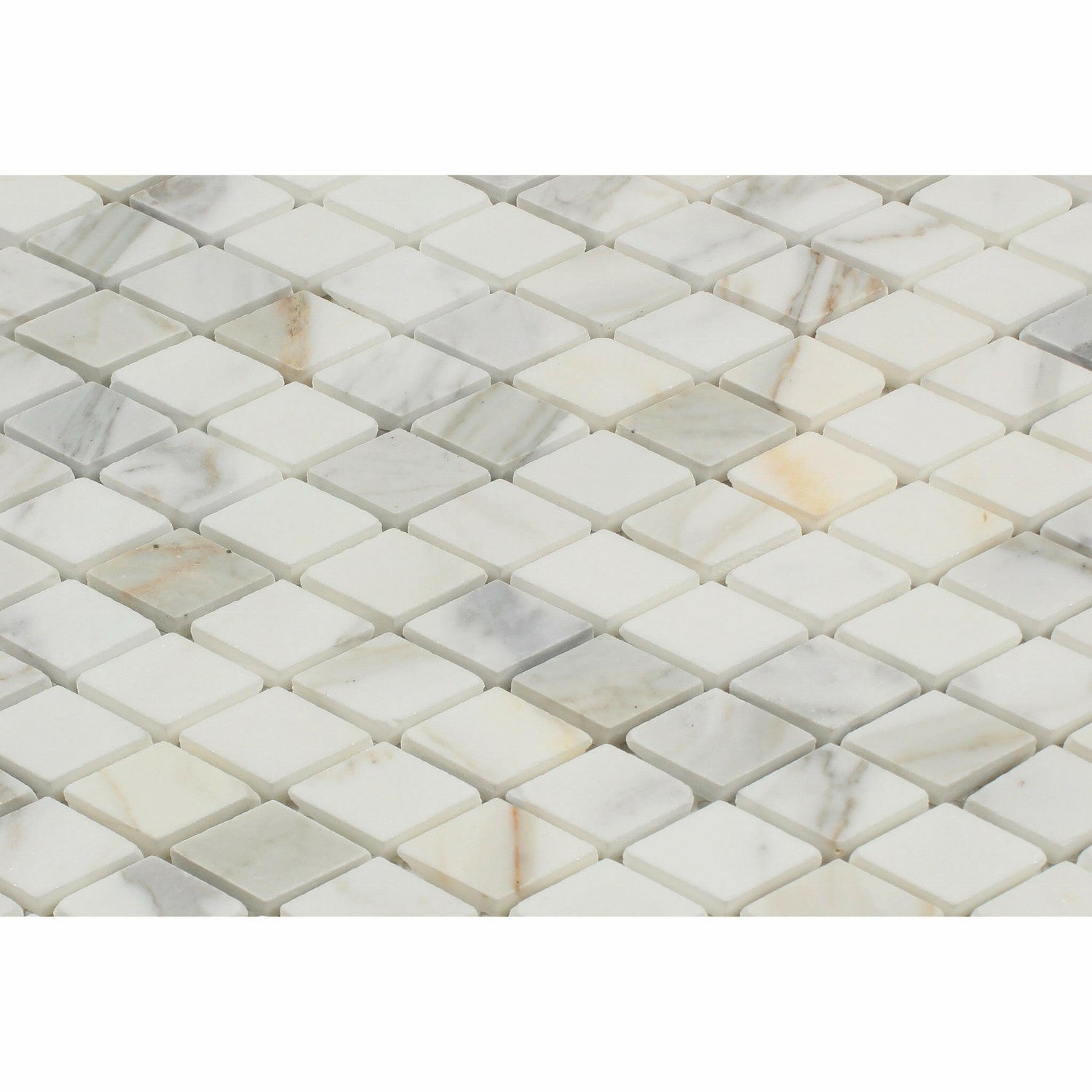 Calacatta Gold Marble Polished 1" Diamond Mosaic Tile-Marble Mosaic-American Tile Depot