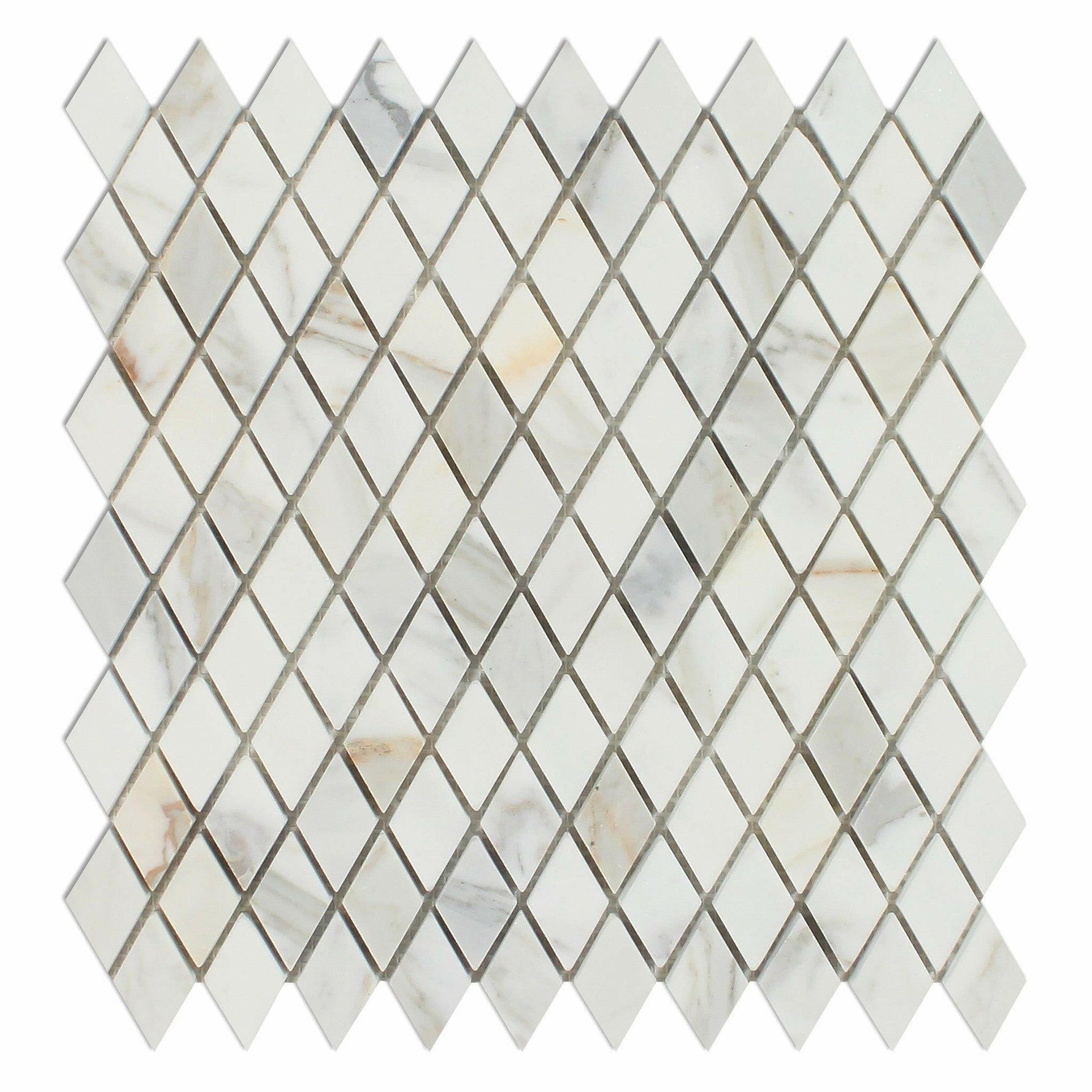 Calacatta Gold Marble Polished 1" Diamond Mosaic Tile-Marble Mosaic-American Tile Depot