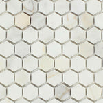 Calacatta Gold Marble Polished 1" Mini Hexagon Mosaic Tile-Marble Mosaic-American Tile Depot