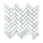 Calacatta Gold Marble Polished 1 x 3 Herringbone Mosaic Tile-Marble Mosaic-American Tile Depot