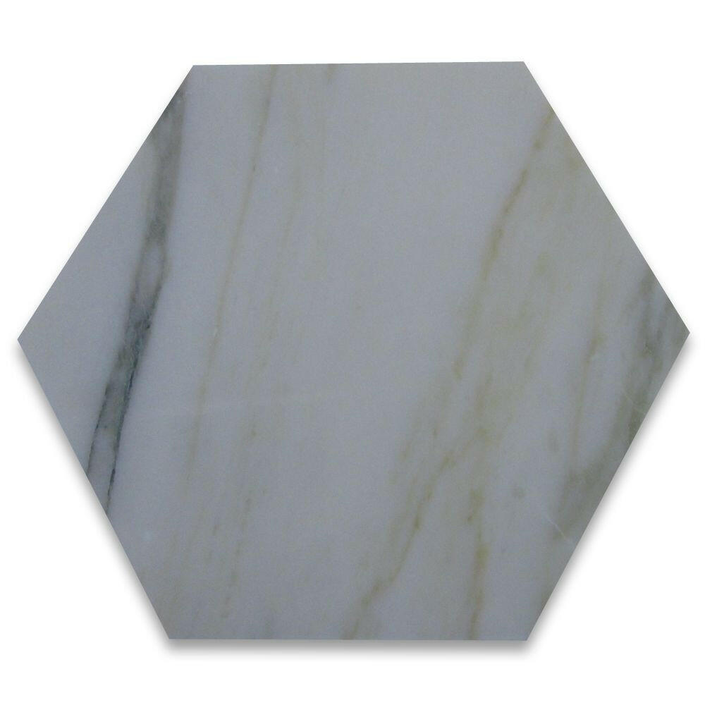 Calacatta Gold Marble Polished 6" Hexagon Tile-Marble Mosaic-American Tile Depot