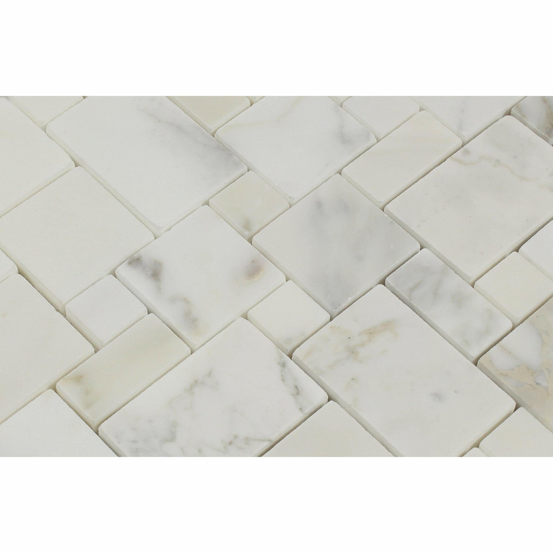 Calacatta Gold Marble Polished Mini Versailles Mosaic Tile-Marble Mosaic-American Tile Depot