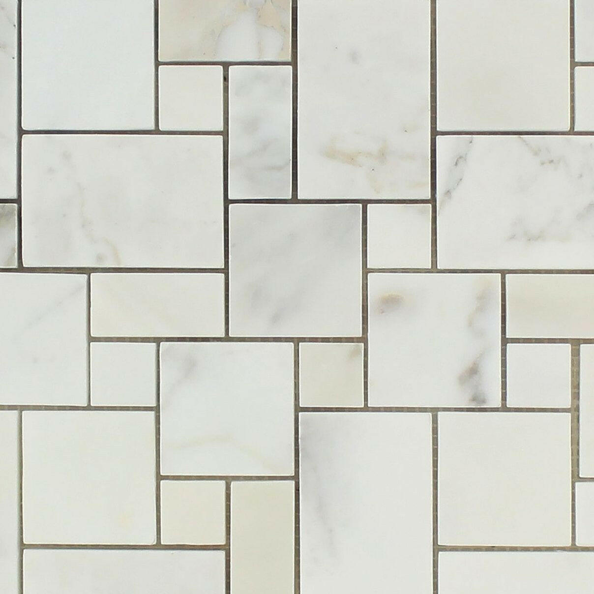 Calacatta Gold Marble Polished Mini Versailles Mosaic Tile-Marble Mosaic-American Tile Depot