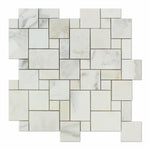 Calacatta Gold Marble Polished Mini Versailles Mosaic Tile-Marble Mosaic-American Tile Depot