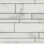 Calacatta Gold Marble Polished Random Strip Mosaic Tile-Marble Mosaic-American Tile Depot