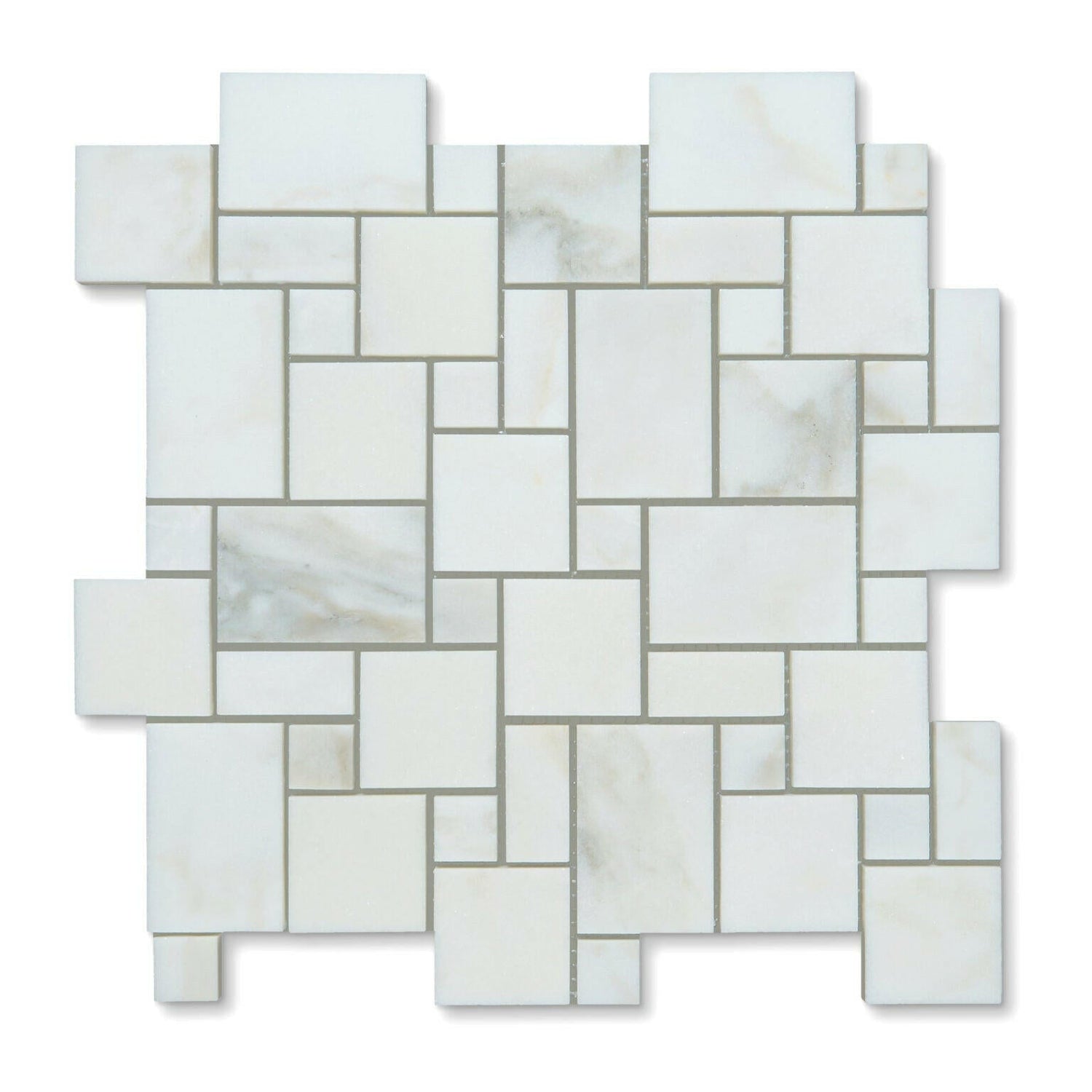 Calacatta Oliva Marble Honed Mini-Versailles Mosaic Tile-Marble Mosaic-American Tile Depot