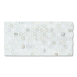 Calacatta Oliva Marble Honed Penny Round Mosaic Tile-Marble Mosaic-American Tile Depot