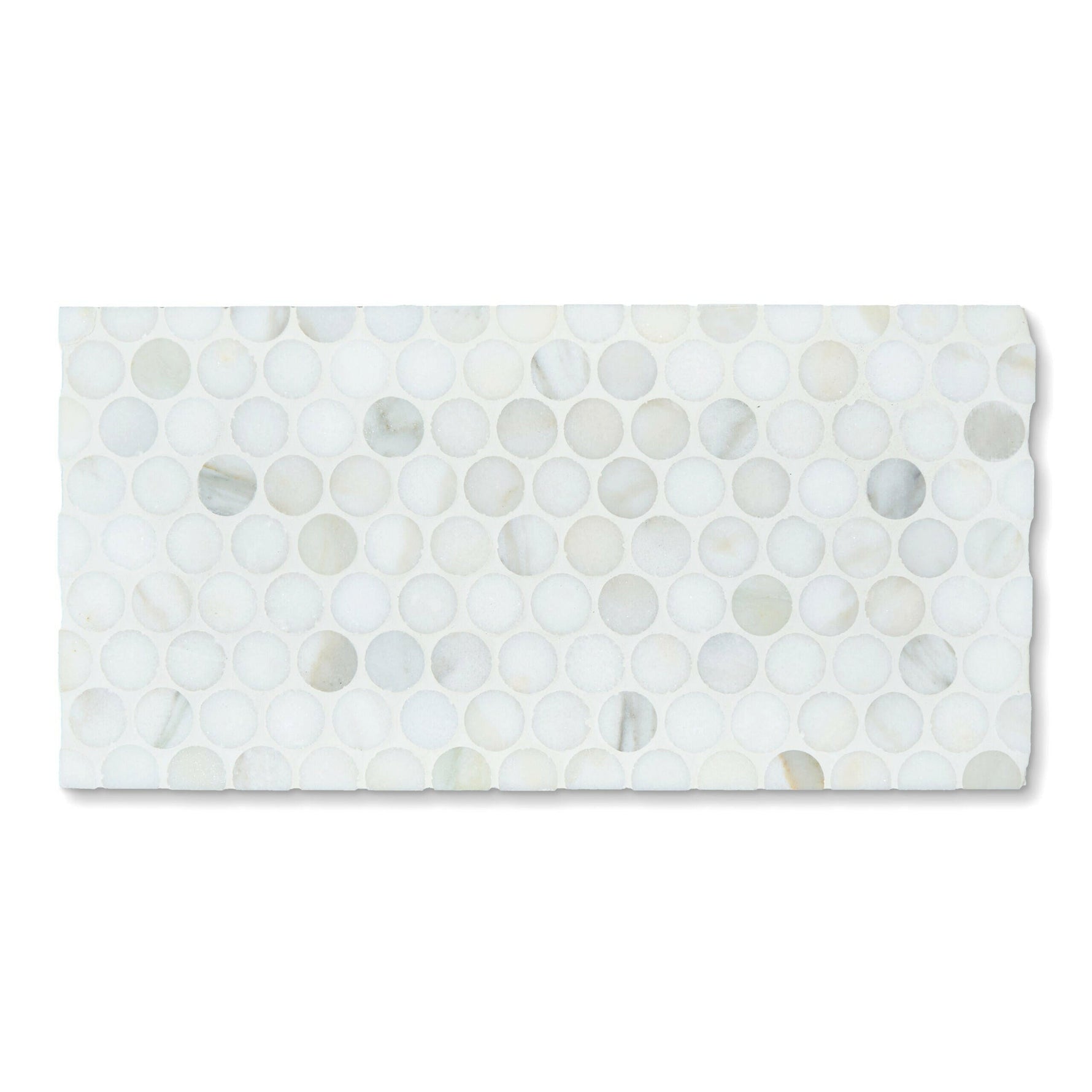 Calacatta Oliva Marble Honed Penny Round Mosaic Tile-Marble Mosaic-American Tile Depot