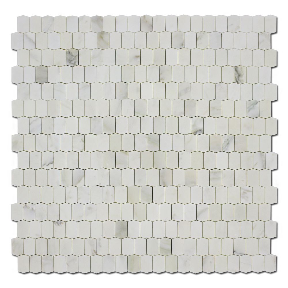 Calacatta Oliva Marble Honed Picket Mosaic Tile-Marble Mosaic-American Tile Depot