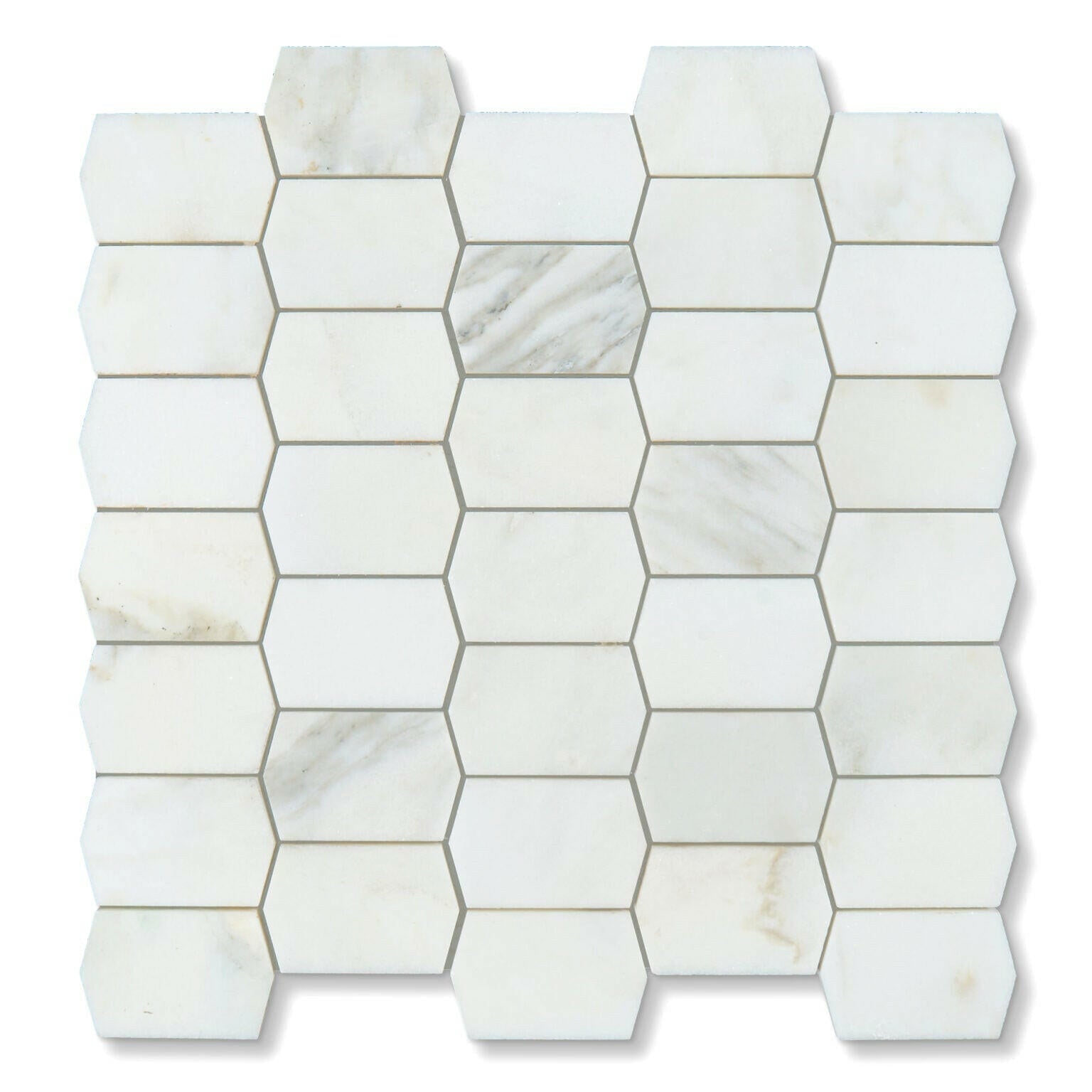 Calacatta Oliva Marble Honed Picket Mosaic Tile-Marble Mosaic-American Tile Depot