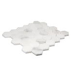 Calacatta Oliva Marble Polished 2" Hexagon Mosaic Tile-Marble Mosaic-American Tile Depot