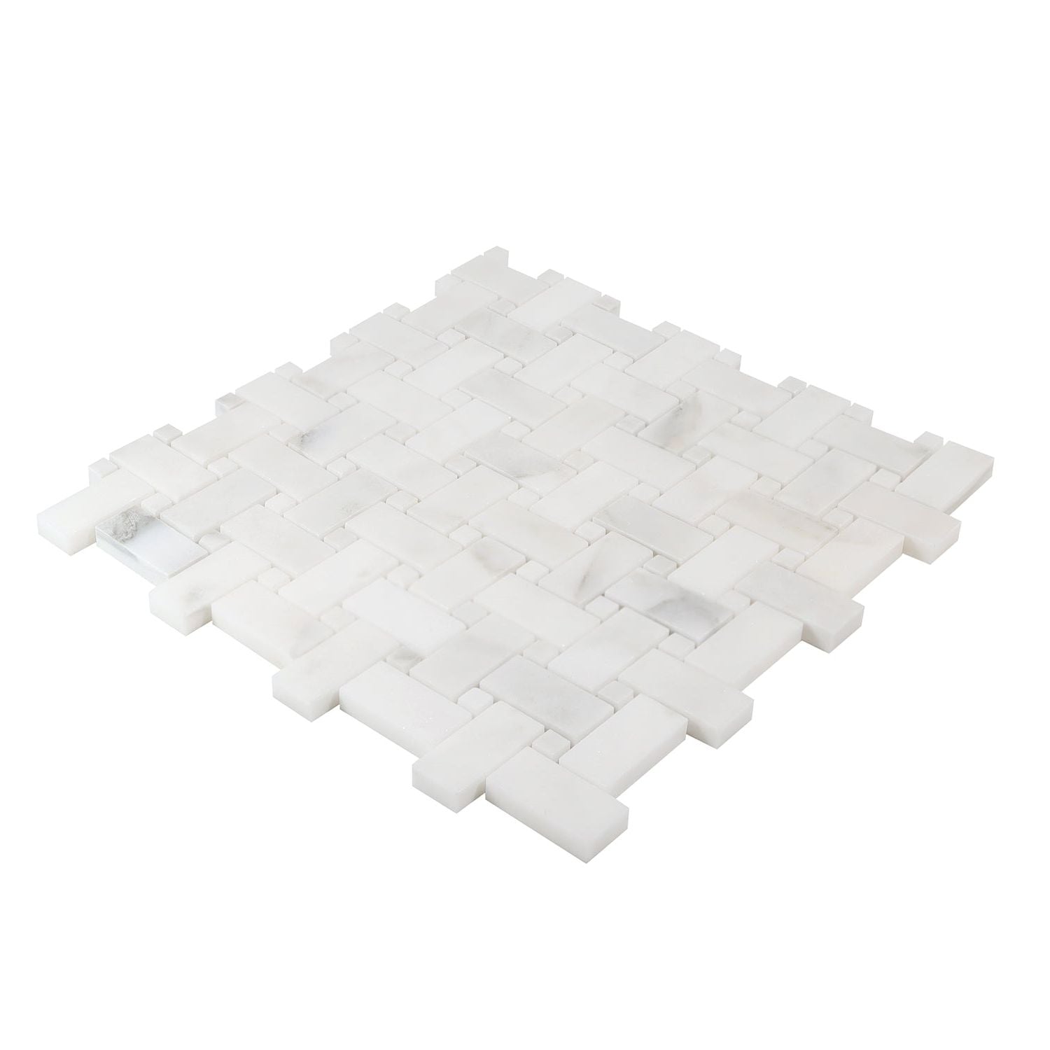 Calacatta Oliva Marble Polished Basketweave Mosaic Tile-Marble Mosaic-American Tile Depot