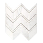 Calacatta Oliva Marble Polished Chevron Mosaic Tile-Marble Mosaic-American Tile Depot