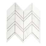 Calacatta Oliva Marble Polished Chevron Mosaic Tile-Marble Mosaic-American Tile Depot