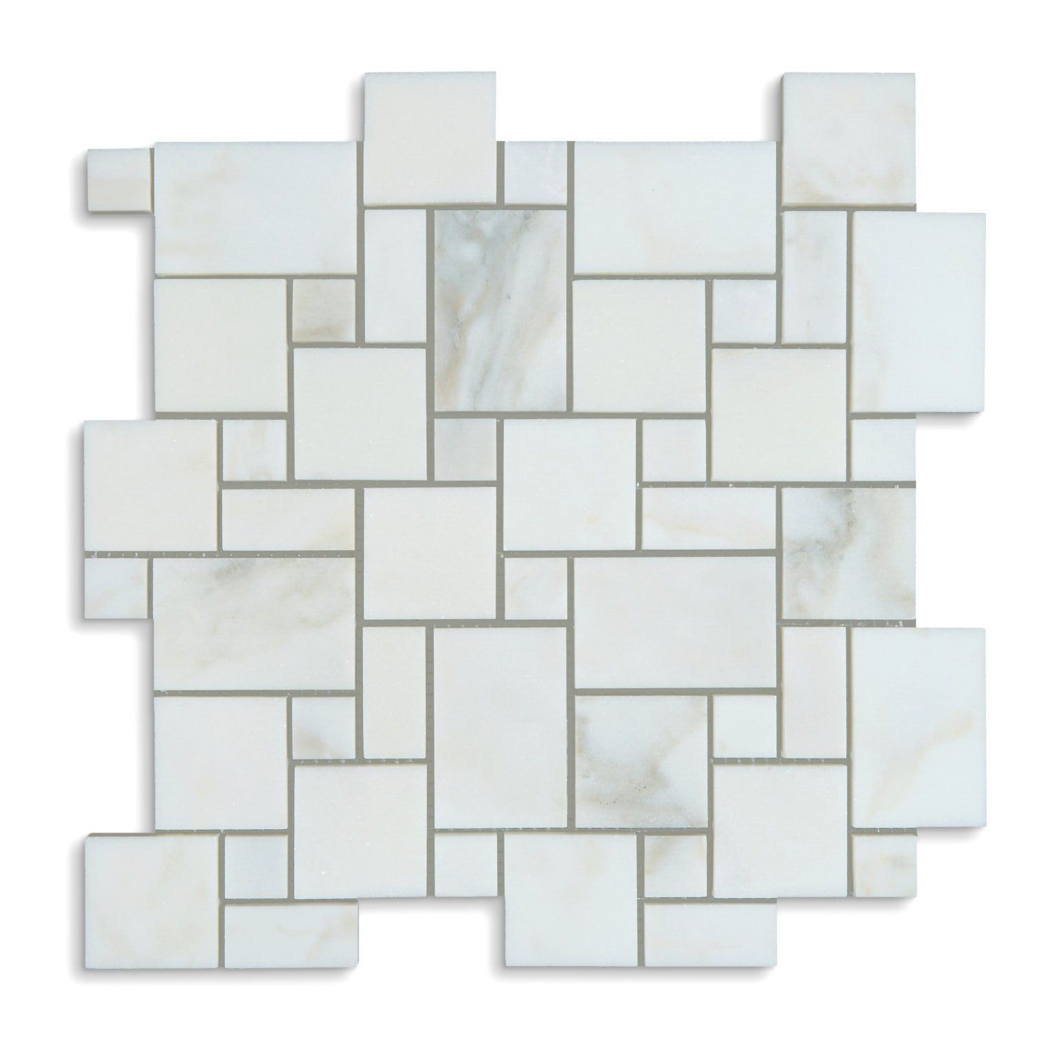 Calacatta Oliva Marble Polished Mini-Versailles Mosaic Tile-Marble Mosaic-American Tile Depot