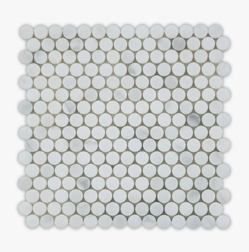 Calacatta Oliva Marble Polished Penny Round Mosaic Tile-Marble Mosaic-American Tile Depot