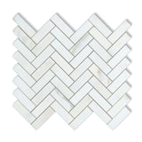 1 X 3 Calacatta Oliva Marble Honed Herringbone Mosaic Tile