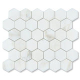 Calacatta Oliva Marble Honed 2" Hexagon Mosaic Tile