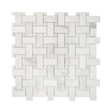 Calacatta Oliva Marble Polished Basketweave Mosaic Tile