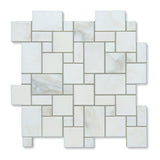 Calacatta Oliva Marble Polished Mini-Versailles Mosaic Tile