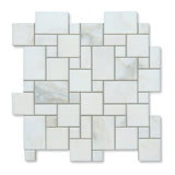 Calacatta Oliva Marble Honed Mini-Versailles Mosaic Tile