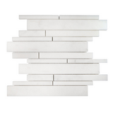 Calacatta Oliva Marble Polished Random Strip Diamond Mosaic Tile