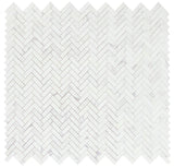 Herringbone Calacatta White Honed Marble Mosaic Tile