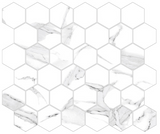 2 X 2 Calacatta White Hexagon Polished Porcelain Mosaic Tile