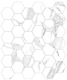 2 X 2 Calacatta White Hexagon Polished Porcelain Mosaic Tile