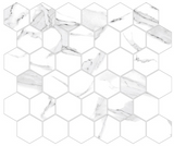 2 X 2 Calacatta White Hexagon Polished Porcelain Mosaic Tile