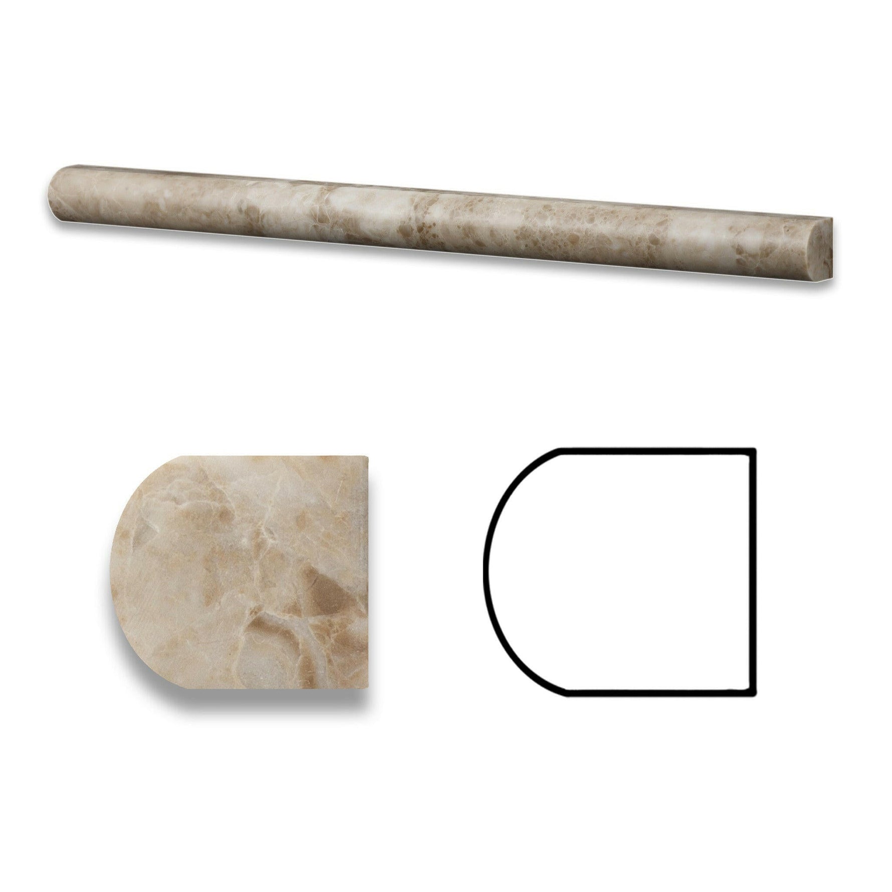 Cappuccino Marble Polished 1/2 X 12 Pencil Liner-Marble Molding/Trim-American Tile Depot