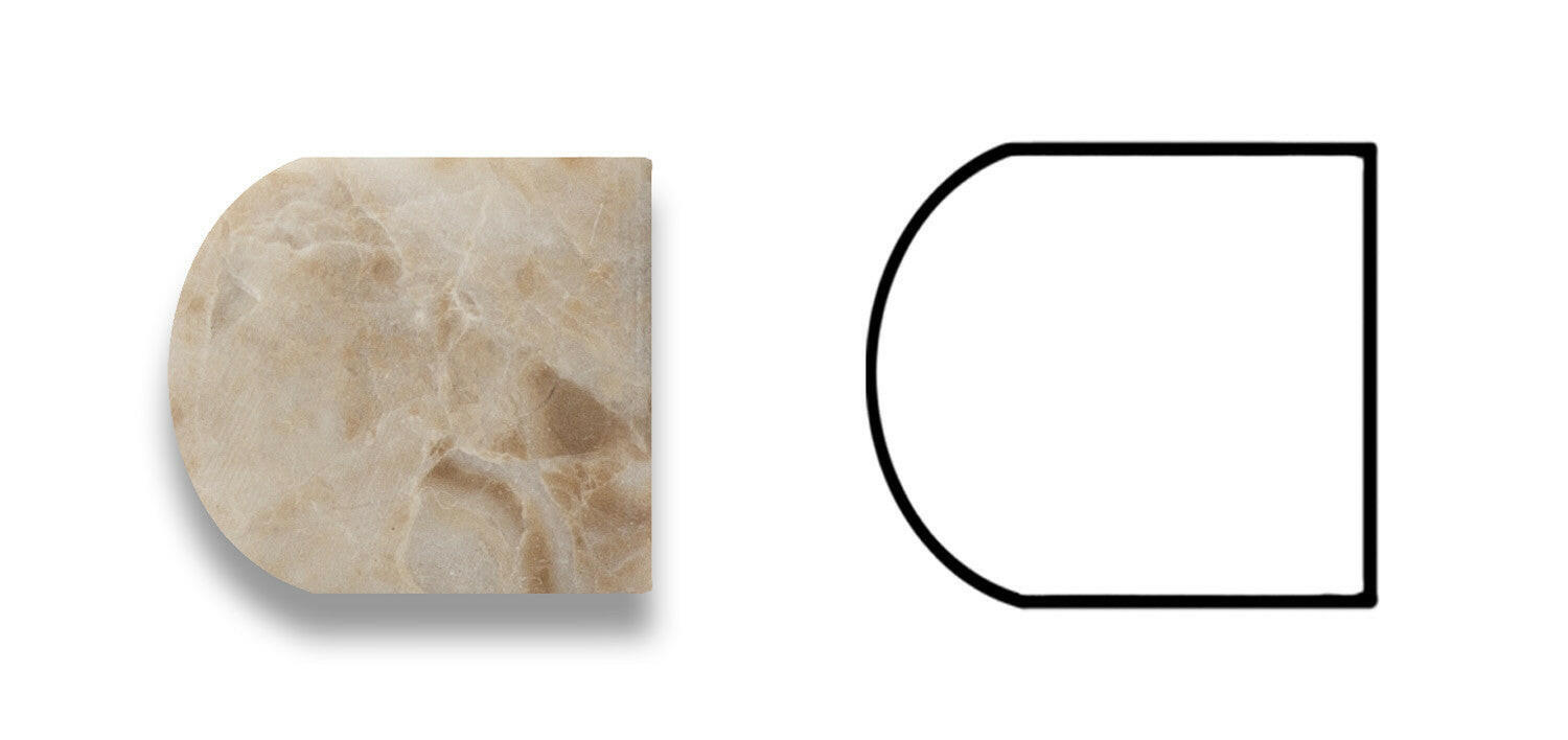 Cappuccino Marble Polished 3/4 X 12 Bullnose Liner-Marble Molding/Trim-American Tile Depot