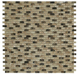 1 x 2 Garnet Brick Cappuccino Mosaic Wall Tile