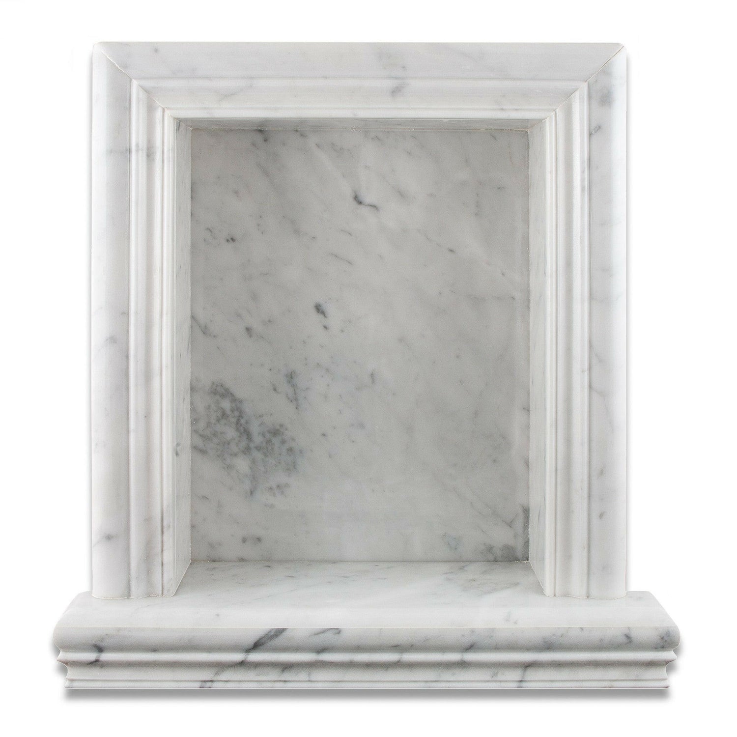 Carrara White Marble Hand-Made Custom Shampoo Niche / Shelf - LARGE - Honed-Accessories-American Tile Depot