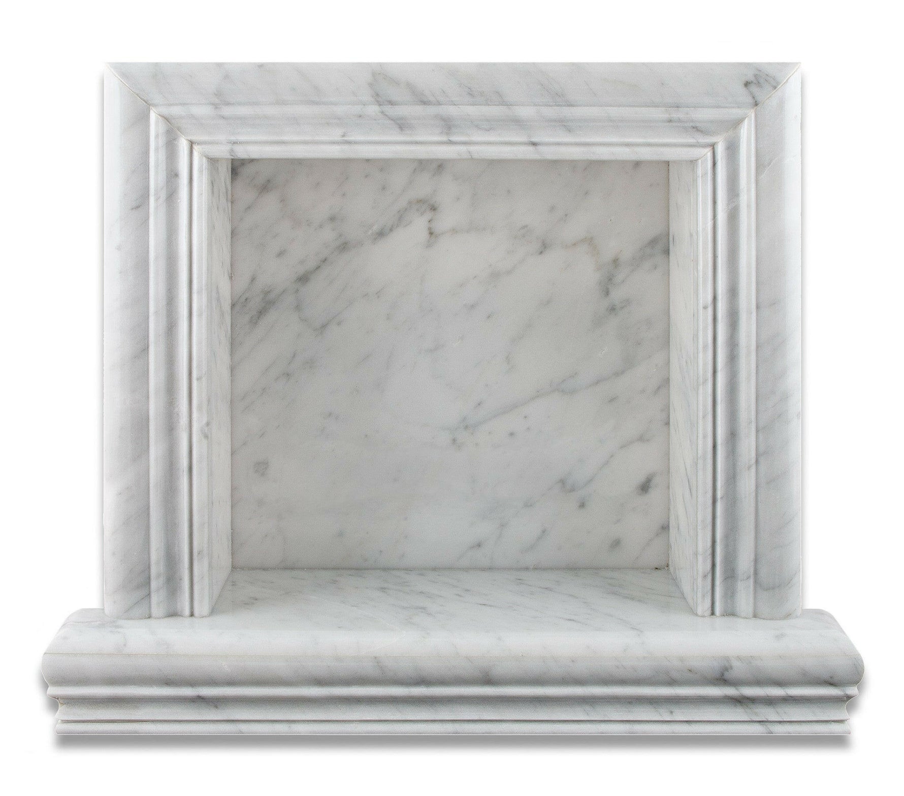 Carrara White Marble Hand-Made Custom Shampoo Niche / Shelf - SMALL - Honed-Accessories-American Tile Depot