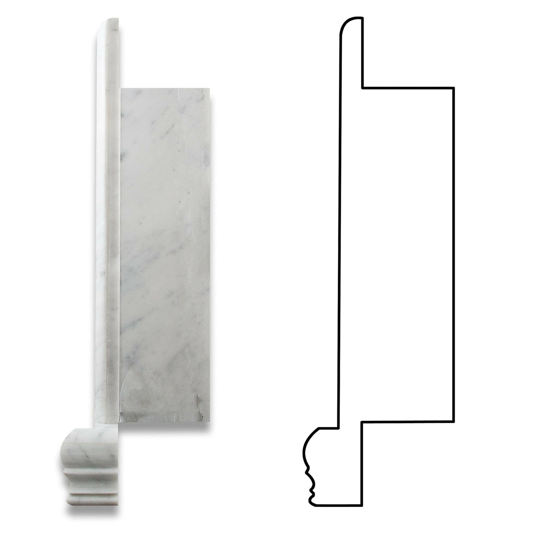 Carrara White Marble Hand-Made Custom Shampoo Niche / Shelf - SMALL - Honed-Accessories-American Tile Depot