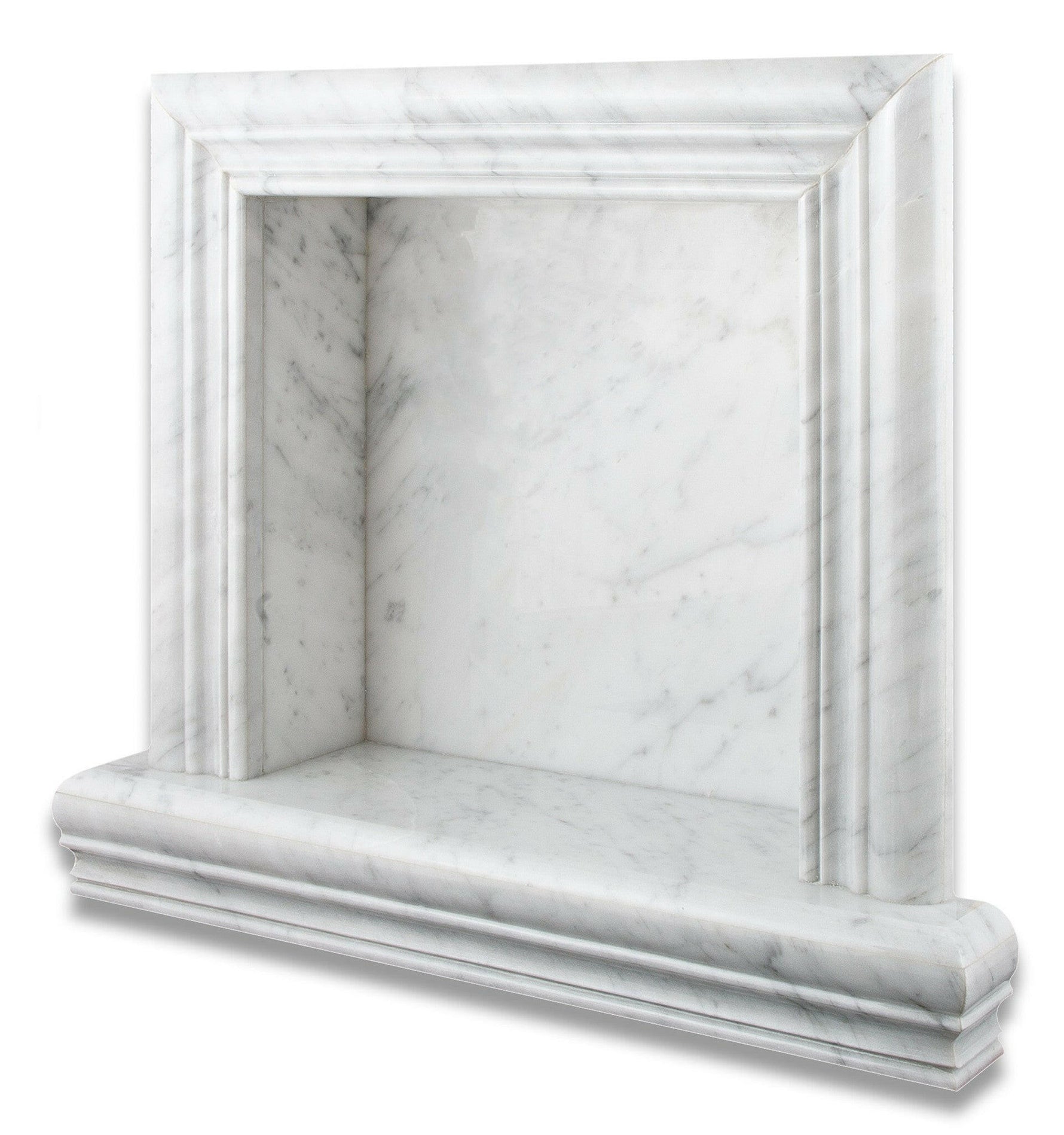 Carrara White Marble Hand-Made Custom Shampoo Niche / Shelf - SMALL - Polished-Accessories-American Tile Depot