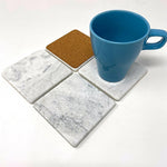 Carrara White Marble Handmade Coasters - Set of 4-Marble Coasters-American Tile Depot