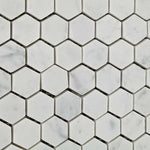 Carrara White Marble Honed 1" Mini Hexagon Mosaic Tile-Marble Mosaic-American Tile Depot