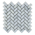 Carrara White Marble Honed 1 x 2 Herringbone Mosaic Tile-Marble Mosaic-American Tile Depot