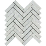 Carrara White Marble Honed 1 x 4 Herringbone Mosaic Tile-Marble Mosaic-American Tile Depot