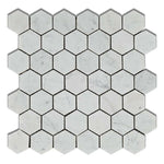 Carrara White Marble Honed 2" Hexagon Mosaic Tile-Marble Mosaic-American Tile Depot